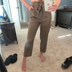Forever 21 Paperbag Plaid Pants S